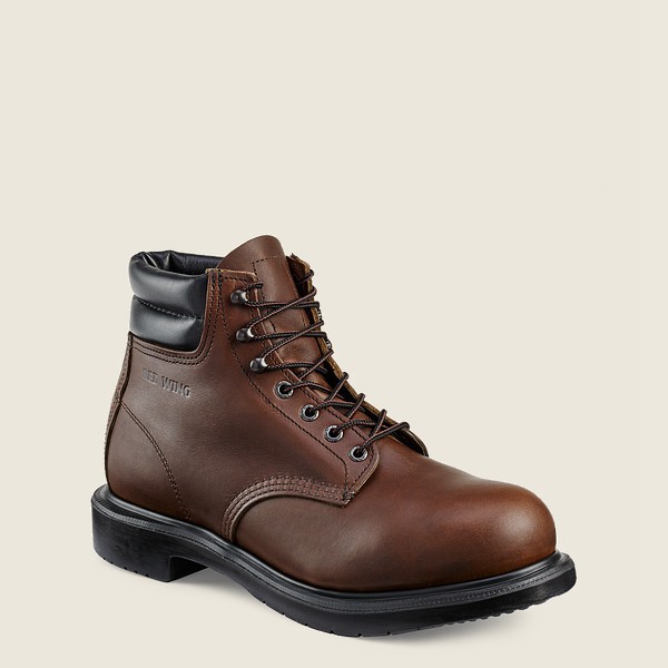 Red Wing Safety Bot Erkek - Supersole® - 6-Inch Toe - Koyu Kahverengi - 49WTEKJRO